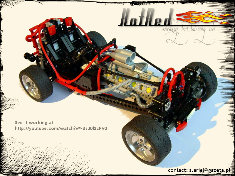 Brickshelf user Sariel posted a nicely built Technic Hot Rod what's even