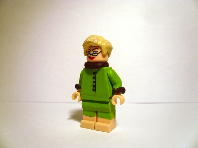 Rita Skeeter with Green Case Printed On LEGO Parts Custom Designed Minifigure 