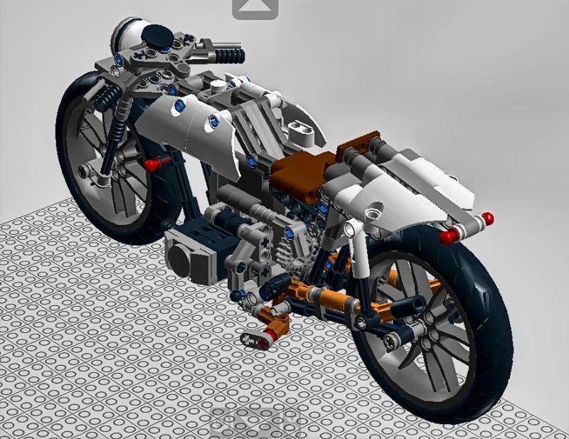 BMW bobber moto technique technic MOC 21468 Custom Brick Modèle Super Moto 