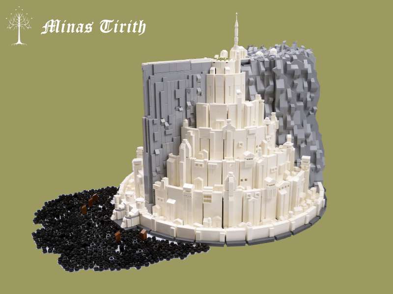 Micro Minas Tirith MOVIE MOC-30968 WITH 748 PIECES - MOC Brick Land