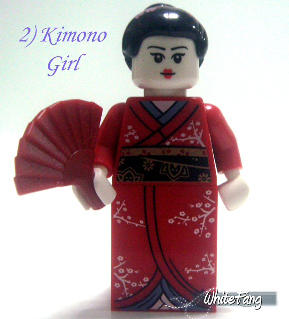 Japanese Kimono Girl Fan Open Package 8804 New LEGO Minifigures Series 4